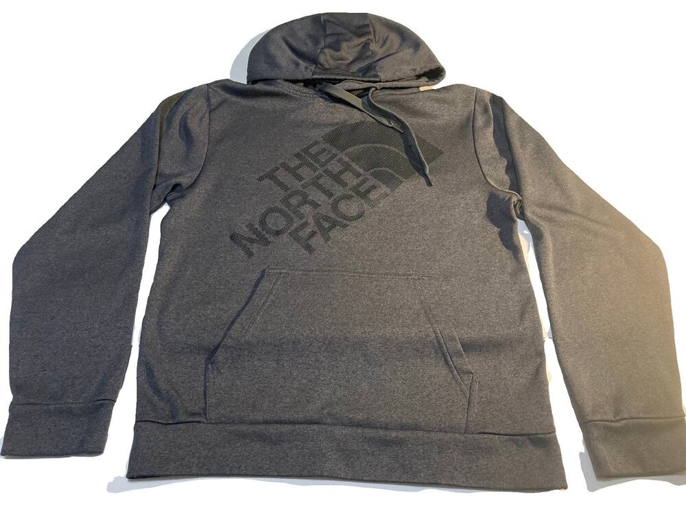 The North Face mens dark gray dark graphic logo pullover sweatshirt hoodie small